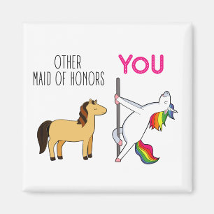 Funny Maid Of Honour Proposal, Cute Unicorn Magnet