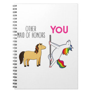 Funny Maid Of Honour Proposal, Cute Unicorn Notebook