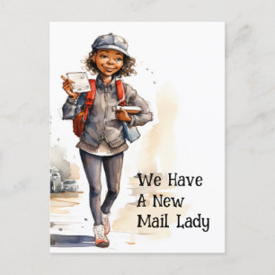 Funny Mail Lady Moving Announcement Postcard