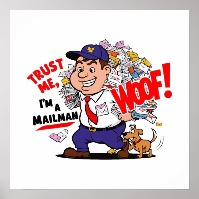 Funny Mailman Design - Trust Me, I'm a Mailman Poster (Front)