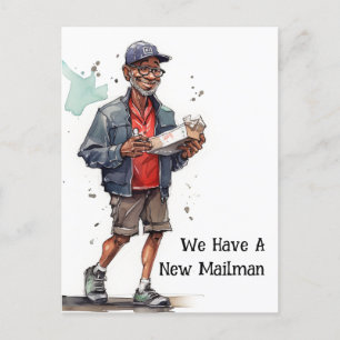 Funny Mailman Moving Announcement Postcard