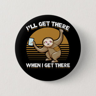 Funny Mailman Sloth Postal Worker 6 Cm Round Badge
