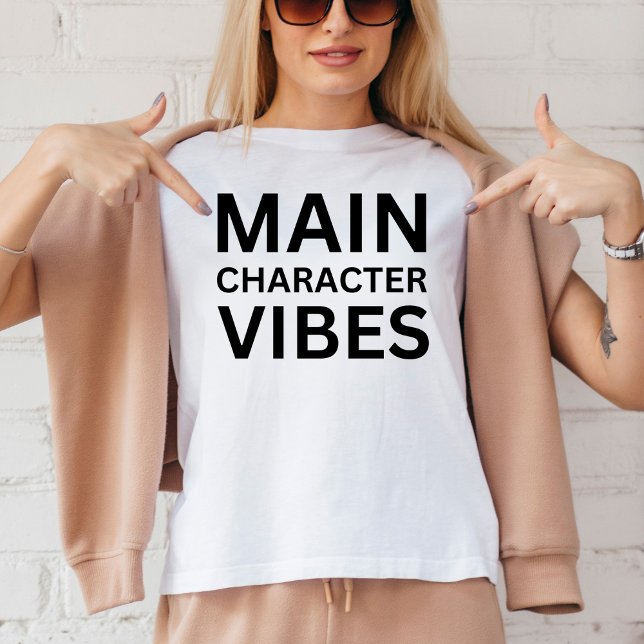 Funny Main Character Vibes Book Lover's T-Shirt (Creator Uploaded)