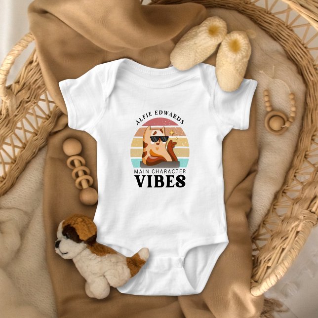 Funny Main Character Vibes Custom Baby Bodysuit (Creator Uploaded)