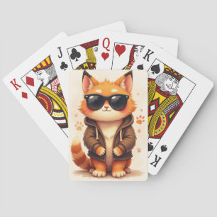 Funny Maine Coon Kawaii Cat Playing Cards