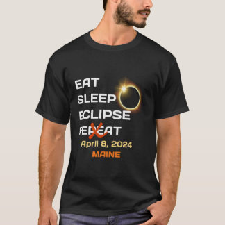 Funny Maine Total Solar Eclipse April 8 2024 Total T-Shirt