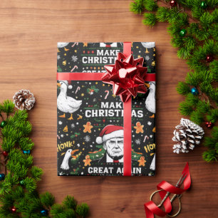 Funny Make Christmas Great Again Goose Meme Wrapping Paper