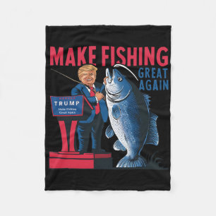 Funny Make Fishing Great Again Trump Fisherman Ang Fleece Blanket