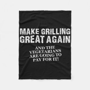 Funny Make Grilling Great Again Trump Bbq Pit Mast Fleece Blanket