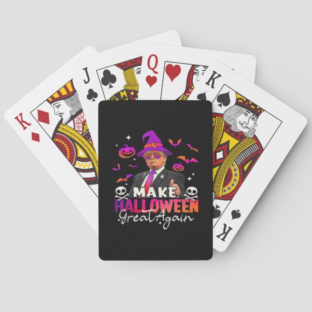 Funny  Make Halloween Great Again Playing Cards (Back)