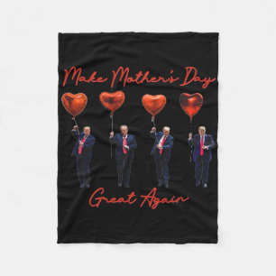 Funny Make Mother's Day Great Again Trump Red Hear Fleece Blanket