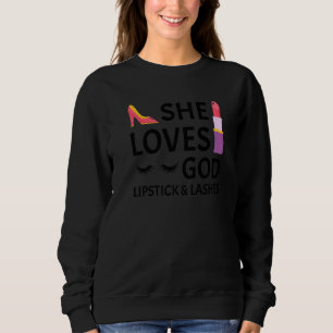 Funny Makeup Lipstick Art Girl Women Lashes & Lips Sweatshirt