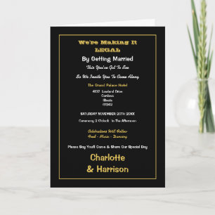 Funny Making It Legal Informal Wedding Invitation