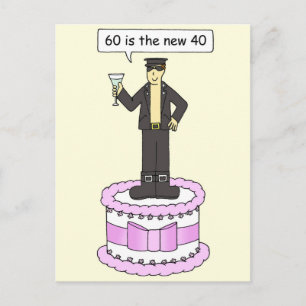 Funny Male 60th Birthday 60 is the New 40 Postcard