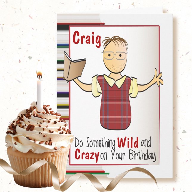 Funny Male Cartoon Book Worm Snarky Birthday   Card (Creator Uploaded)