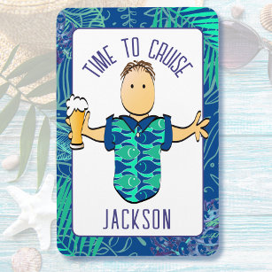 Funny Male Cartoon Tropical Vacation Cruise Door  Magnet