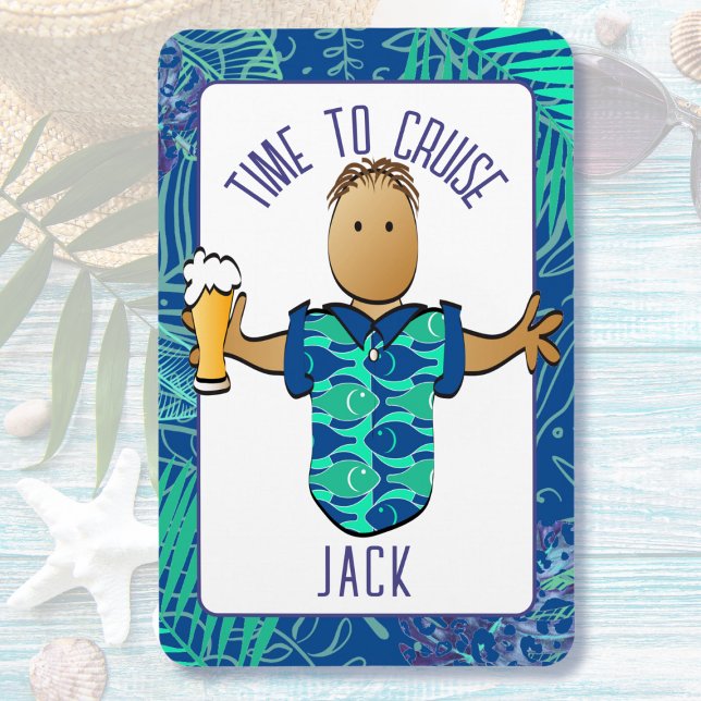 Funny Male Cartoon Vacation Beer Ethnic Cruise  Magnet (Creator Uploaded)