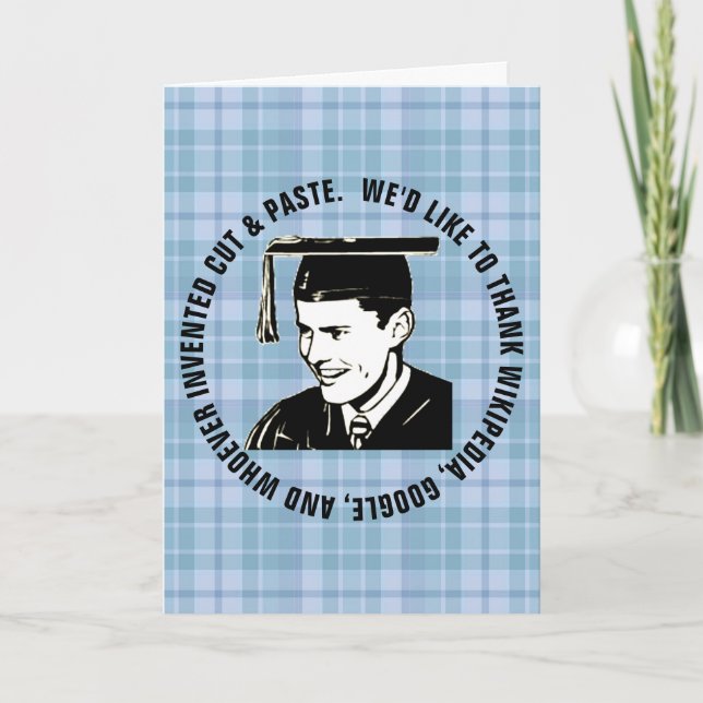Funny Male Graduation Parental Gratitude Custom Card (Front)