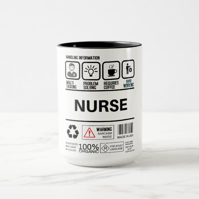 Funny Male Nurse Handling Information Mug (Center)