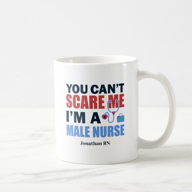Funny Male Nurse Personalised Coffee Mug (Right)
