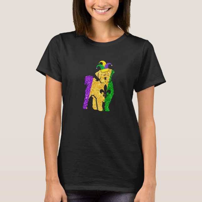 Funny Maltese Dog Lover Cute Mardi Gras Carnival P T-Shirt (Front)