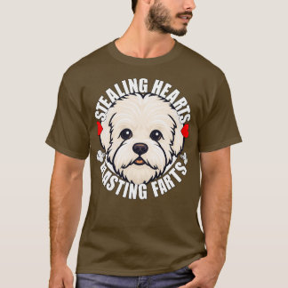 Funny Maltipoo Stealing Hearts Blasting Farts Dog T-Shirt