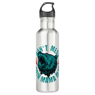 Funny Mama Bear Don’t Mess w/ Mama Green Growling 710 Ml Water Bottle