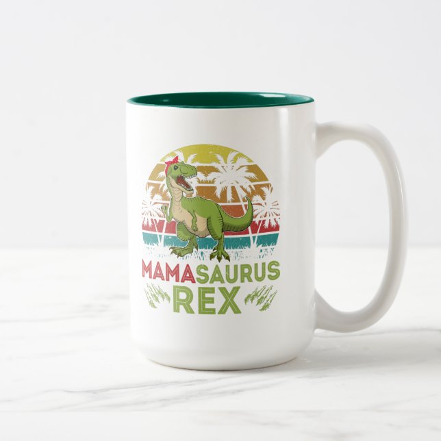 Funny Mama Saurus Rex Coffee Mug for Mom (Right)