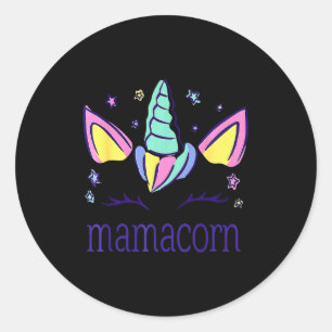 Funny Mamacorn Unicorn Costume Mom Mother's Day Classic Round Sticker