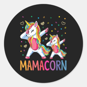 Funny Mamacorn Unicorn Costume Mum Mother's Day Classic Round Sticker