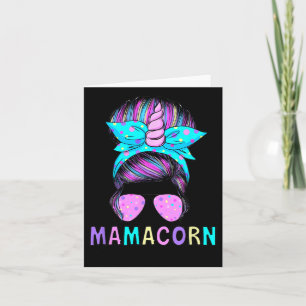 Funny Mamacorn Unicorn Messy Bun Mum Mother's Day  Card