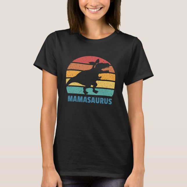 Funny Mamasaurus Mum Dinosaur Mothers Day T-Shirt (Front)