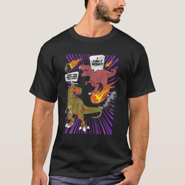Funny Mamasaurus Rex Good Manners Meme T-Shirt (Front)