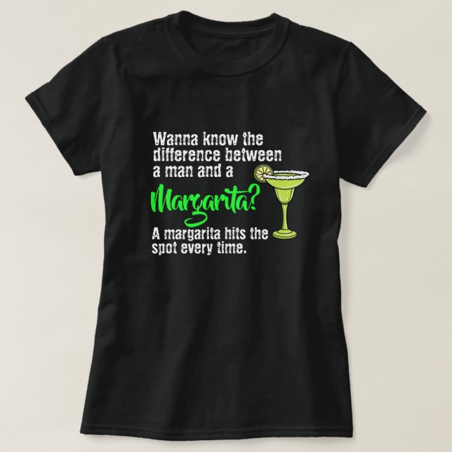Funny man and a Margarita hit the spot spoof T-Shi T-Shirt (Design Front)