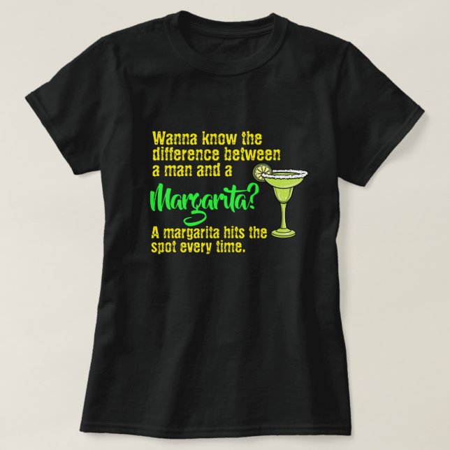 Funny man and a Margarita hit the spot spoof T-Shi T-Shirt (Design Front)