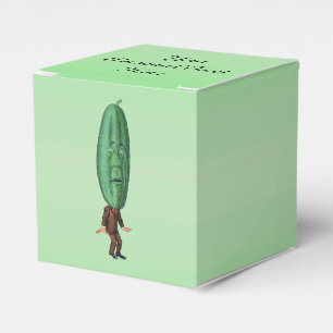 Funny Man Big Pickle Head Brown Suit Green Favour Box