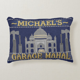 Funny Man Cave Garage Mahal   Personalised Decorative Cushion