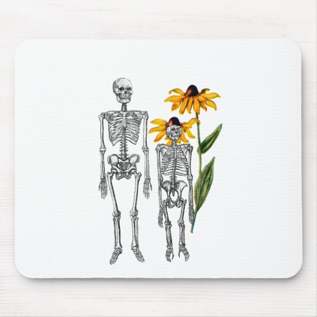 Funny Man Chimpanzee Skeleton Black Eyed Susan Mouse Mat (Front)