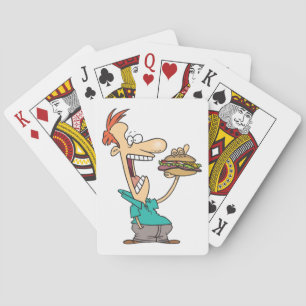 Funny Man Eating A Sandwich Playing Cards