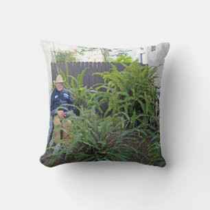 Funny Man In the Garden Pillow! Cushion