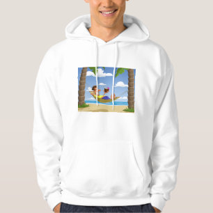 Funny Man Relaxing in Beach Hammock Hoodie