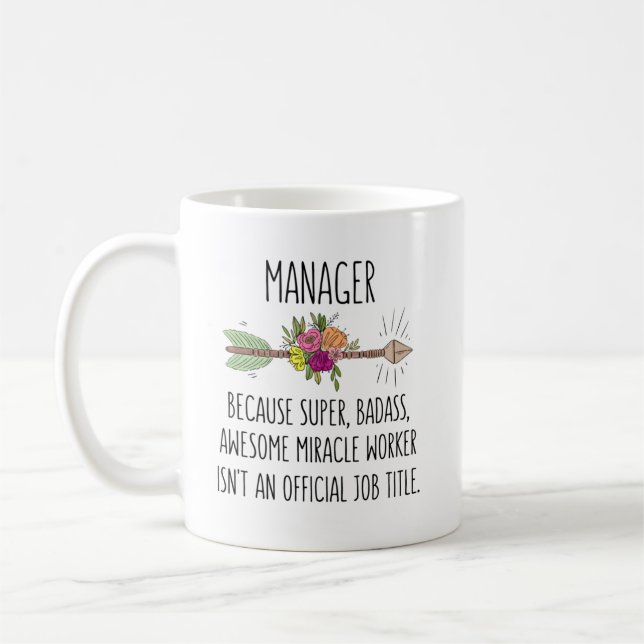 Funny Manager New Future Boss Gift Idea Coffee Mug (Left)