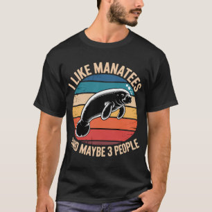 Funny Manatee Art For Men Women Sea Cow Monster Fi T-Shirt