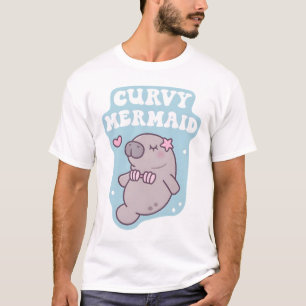 Funny Manatee Curvy Mermaid T-Shirt