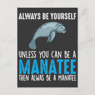Funny Manatee Cute Sea Animal Marine Biologist Postcard