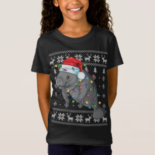 Funny Manatee In Santa Hat Ugly Christmas Pajama G T-Shirt
