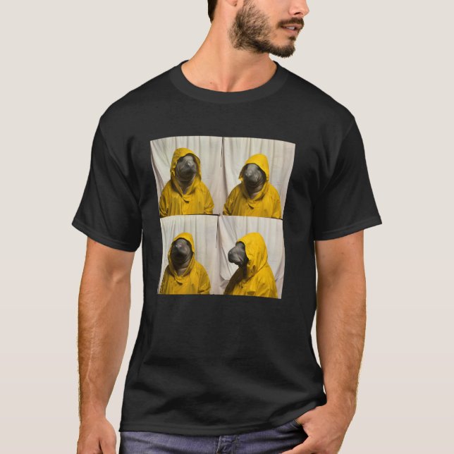 Funny Manatee Lover Ocean Animal Photobooth Silly  T-Shirt (Front)