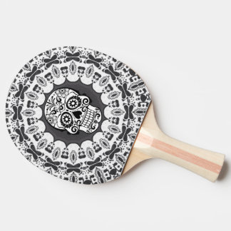 funny Mandala Skull Ping Pong Paddle