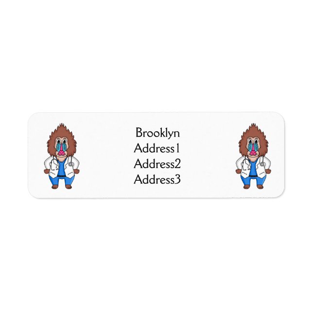 Funny mandrill doctor cartoon illustration (Front)