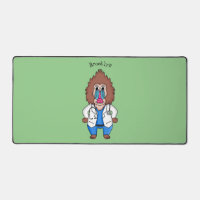 Funny mandrill doctor cartoon illustration